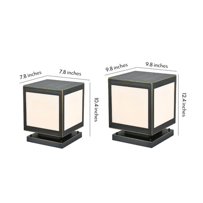Pillar Solar Light Outdoor Waterproof Square Copper Light