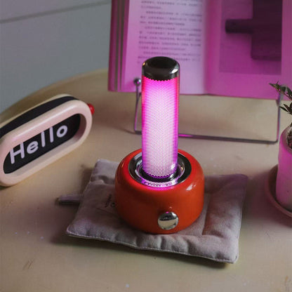 Sleek Metal Ambient Table Lamp with Audio and RGB Lighting - Minimalist Design