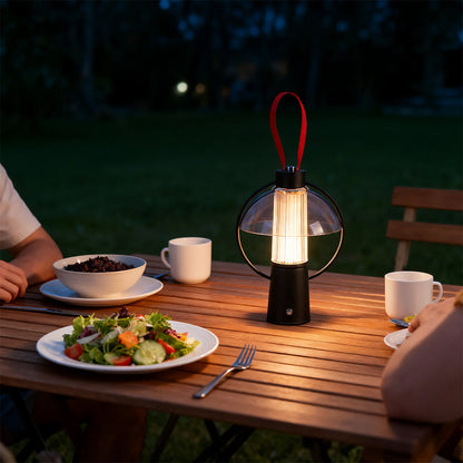 Round Table Lamp with Iron Body and Acrylic Shade – Decorative Lighting