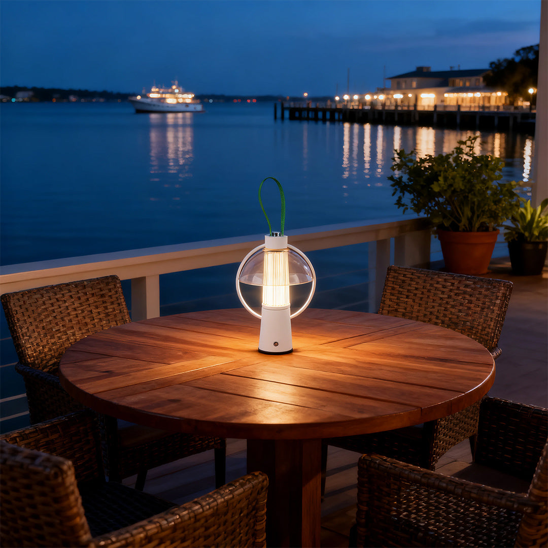 Round Table Lamp with Iron Body and Acrylic Shade – Decorative Lighting