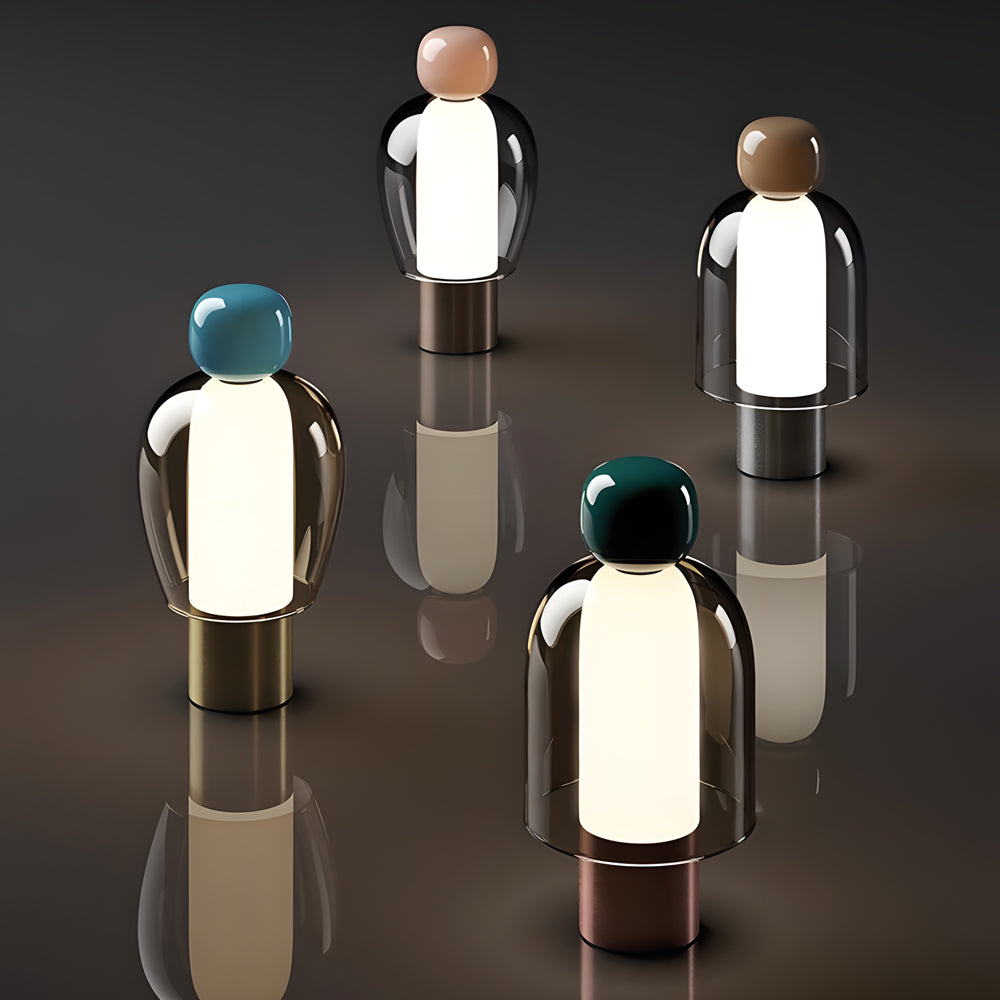 Human-Shaped Glass Table Lamp – Dimmable Artistic LED Accent Light for Modern Living Spaces