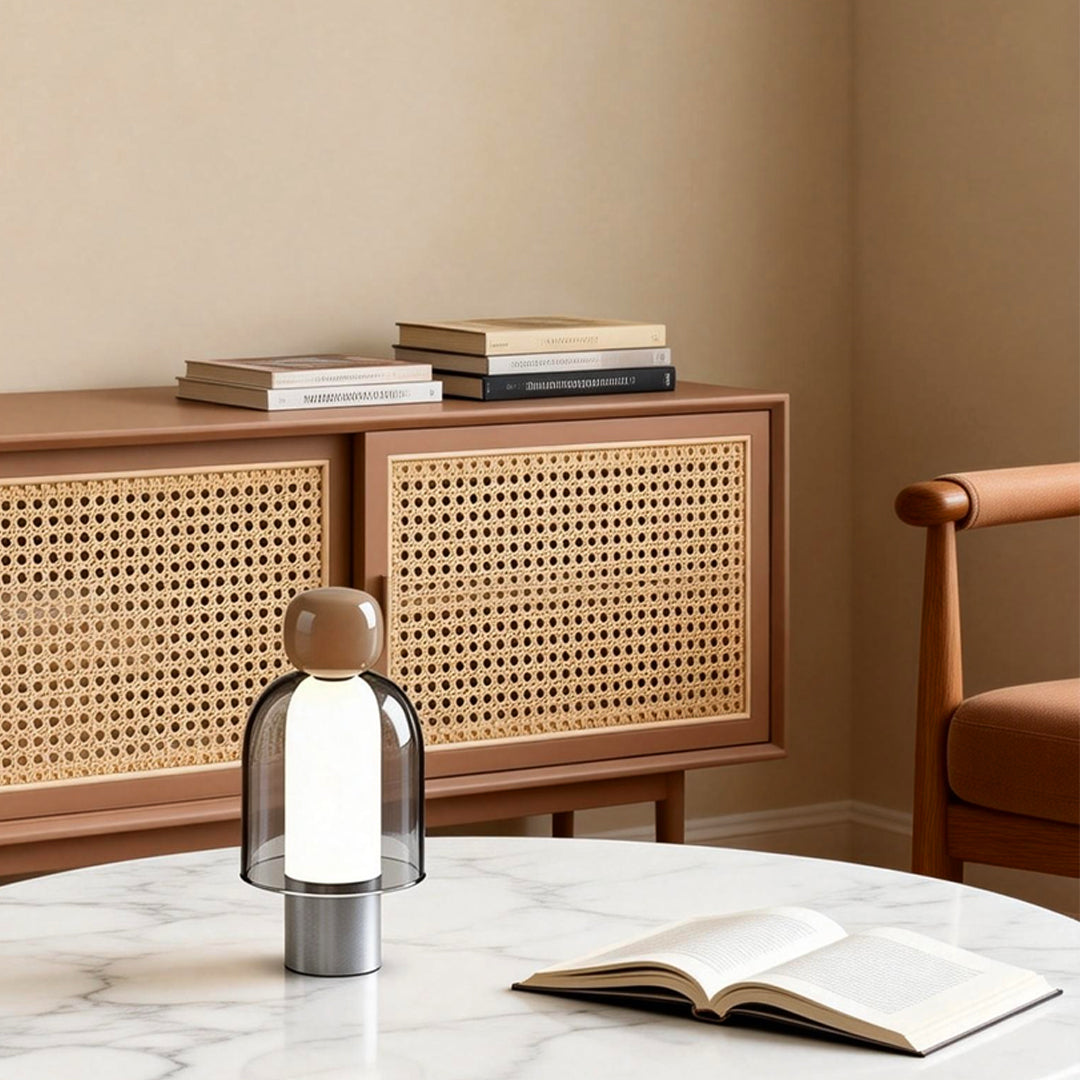 Human-Shaped Glass Table Lamp – Dimmable Artistic LED Accent Light for Modern Living Spaces