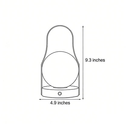 Portable Rechargeable LED Lantern with Brass Handle – Touch Control Cordless Table Lamp for Indoor & Outdoor