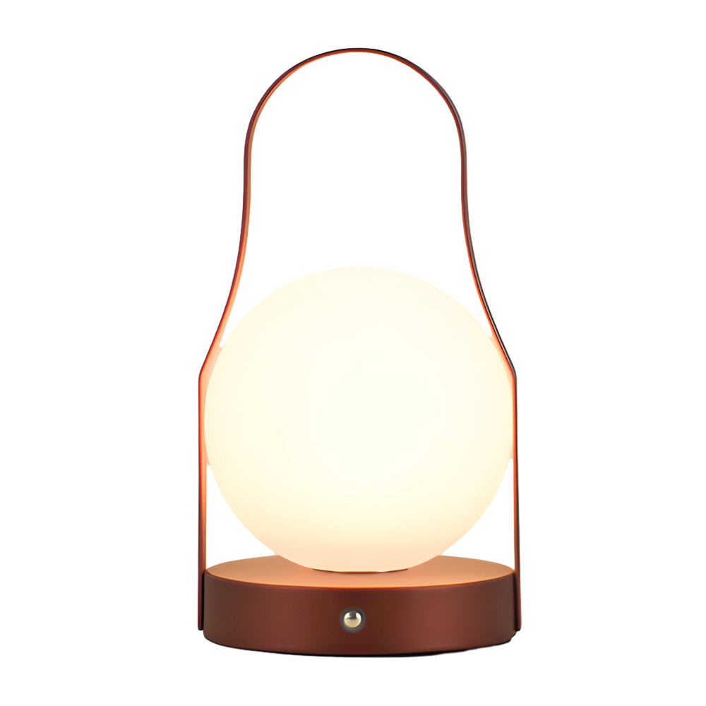 Portable Rechargeable LED Lantern with Brass Handle – Touch Control Cordless Table Lamp for Indoor & Outdoor