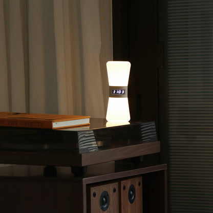 White Mini Table Lamp with Countdown Timer and Gravity Sensor — Ambient Hourglass Lamp