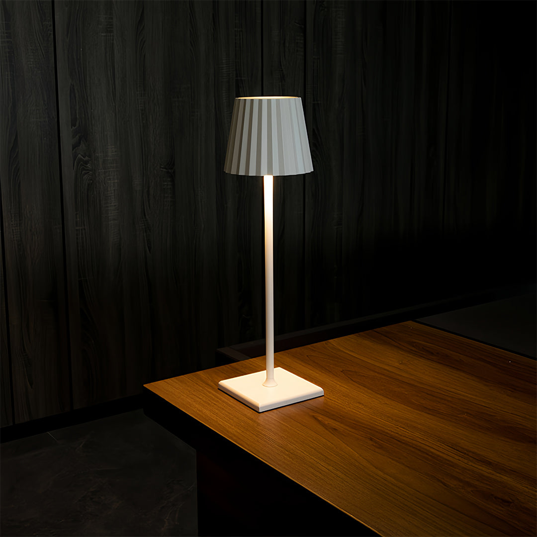 Chic Modern Metal Table Lamp with Rechargeable Battery, Touch-Activated and Cordless Buffet Lamps