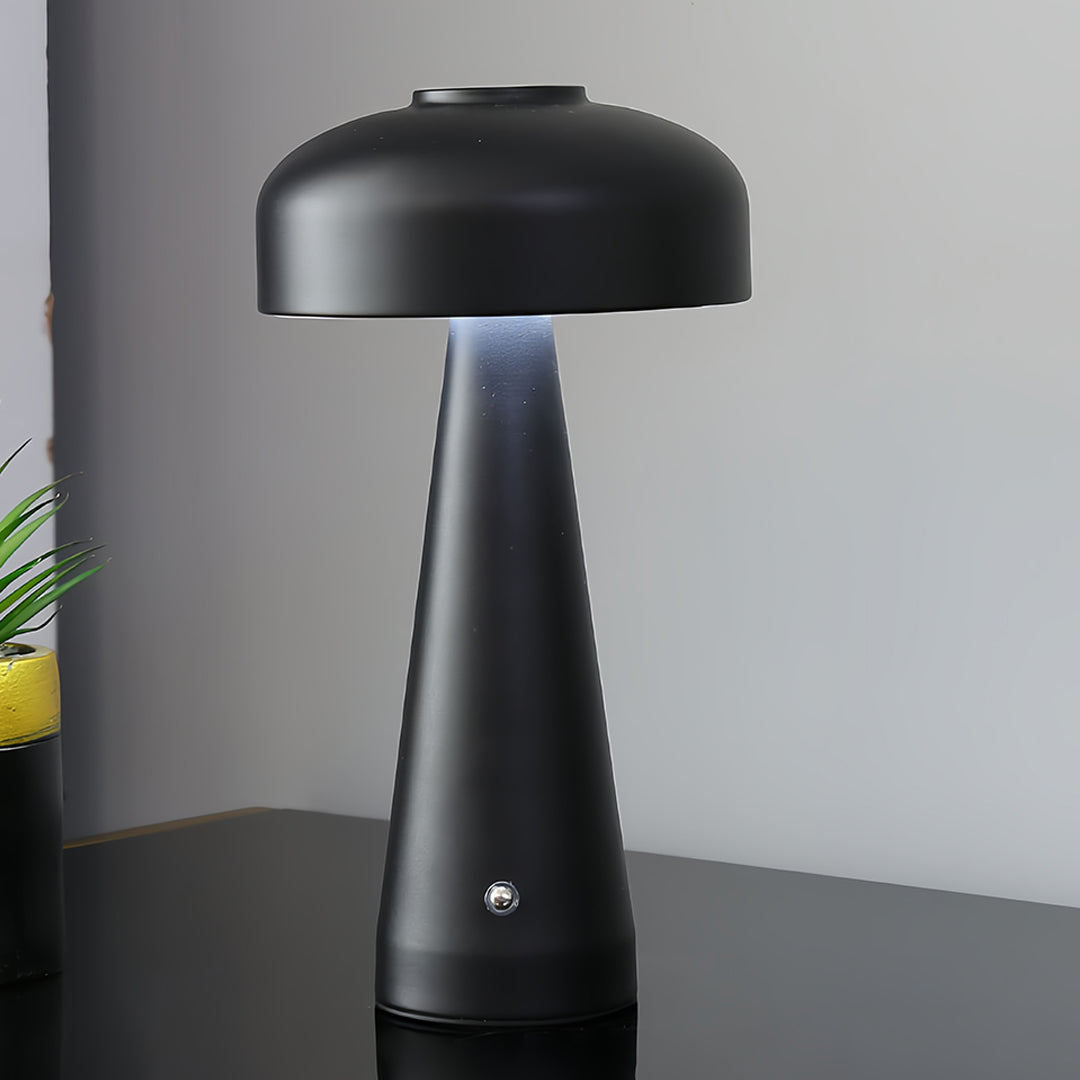 Mushroom Table Lamp Dimmable – Touch-Control Rechargeable Portable LED Bedside Light in White & Black
