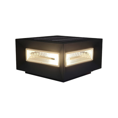 Square Pillar Lights Modern Creative Cube LED Solar Fence Post Light