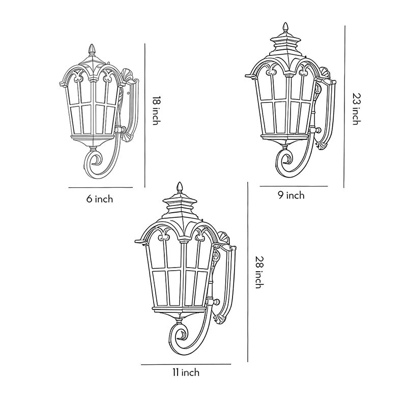 Outdoor Black Sconce European-Style Waterproof Lanterns