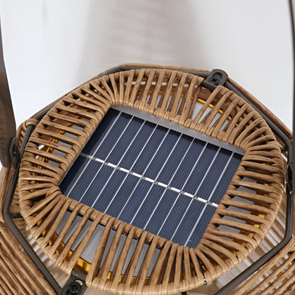 Rattan Floor Lantern LED Waterproof Portable Modern Outdoor Light