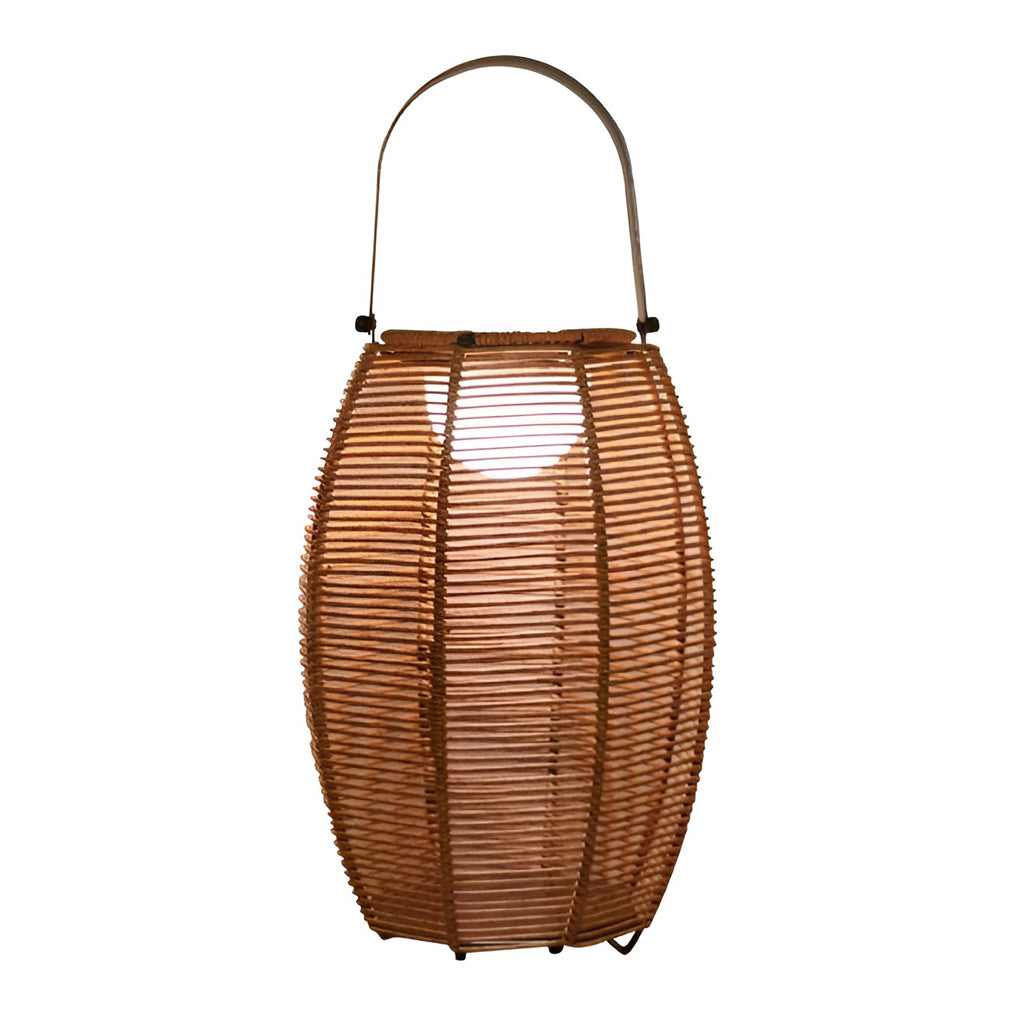 Rattan Floor Lantern LED Waterproof Portable Modern Outdoor Light