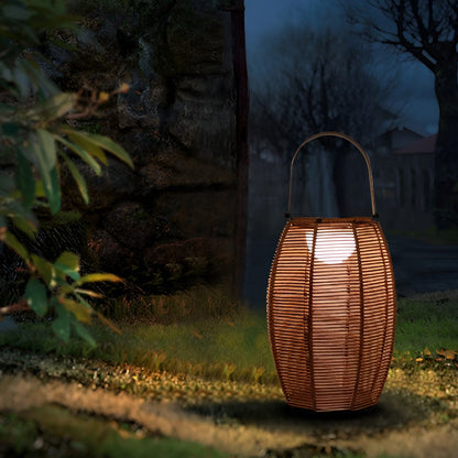 Rattan Floor Lantern LED Waterproof Portable Modern Outdoor Light