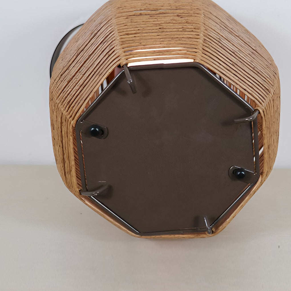 Rattan Floor Lantern LED Waterproof Portable Modern Outdoor Light