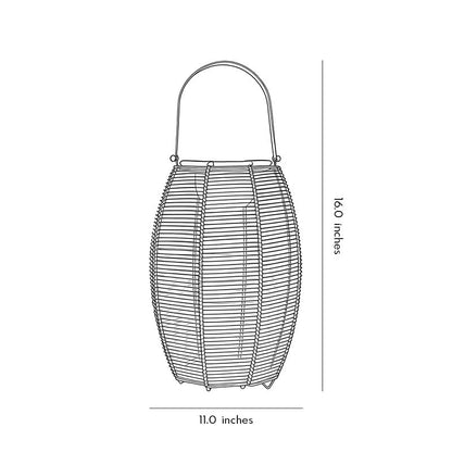 Rattan Floor Lantern LED Waterproof Portable Modern Outdoor Light