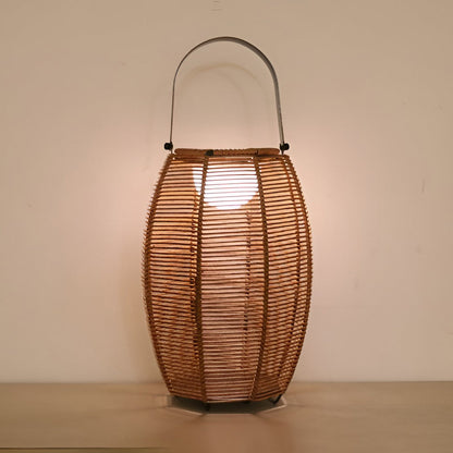 Rattan Floor Lantern LED Waterproof Portable Modern Outdoor Light