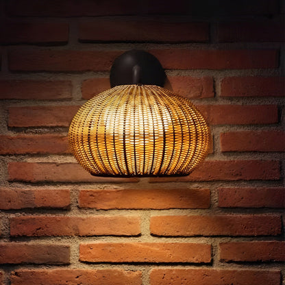 Rattan Outdoor Pendant Light Modern Waterproof Lights