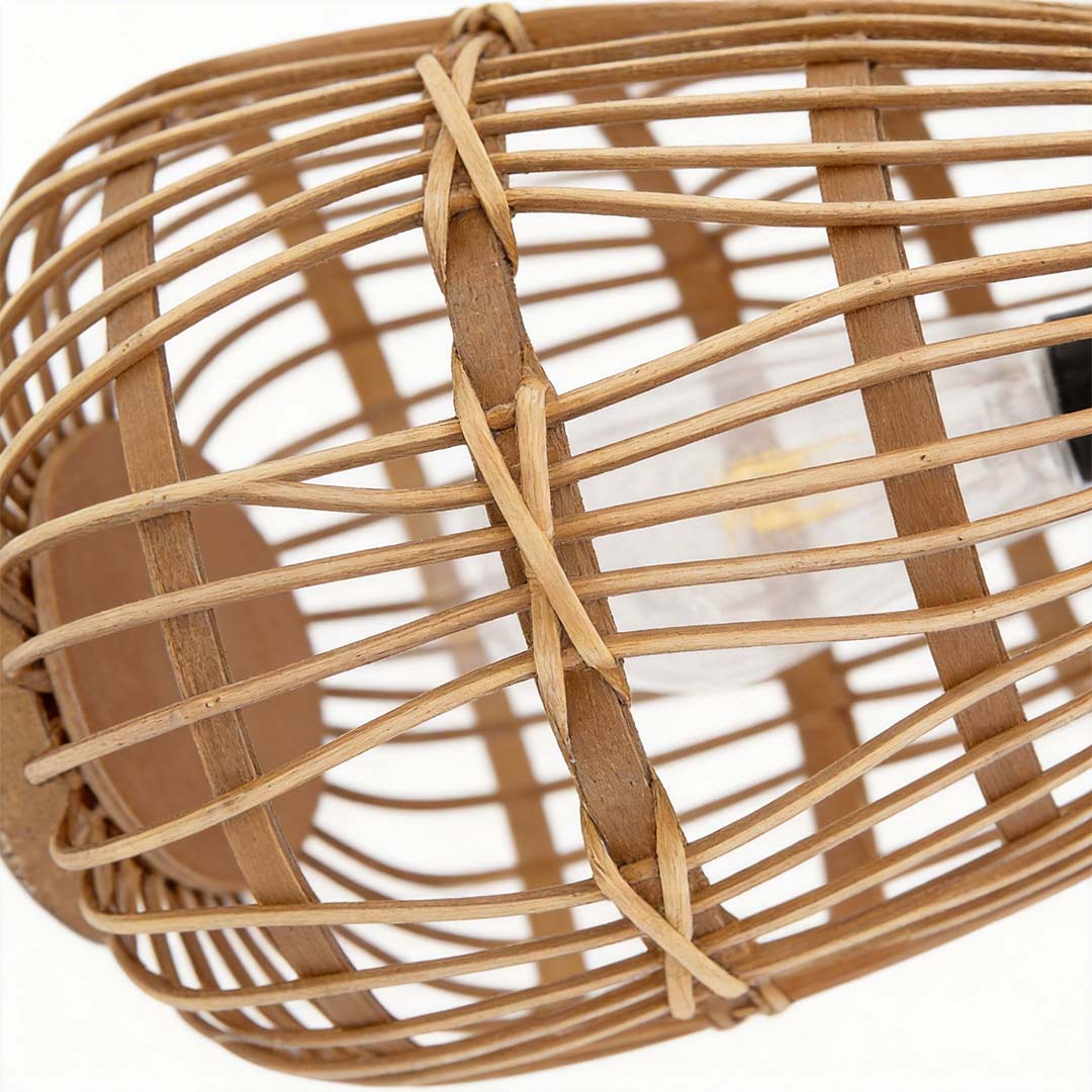 Rattan Solar Lantern Portable Waterproof Vintage Light