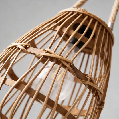 Rattan Solar Lantern Portable Waterproof Vintage Light