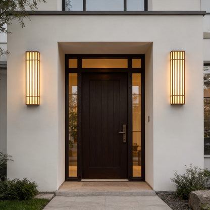 Rectangle LED Outdoor Wall Light Retro Grid Waterproof Light