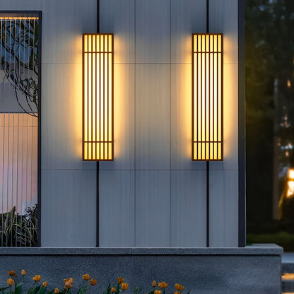 Rectangle LED Outdoor Wall Light Retro Grid Waterproof Light