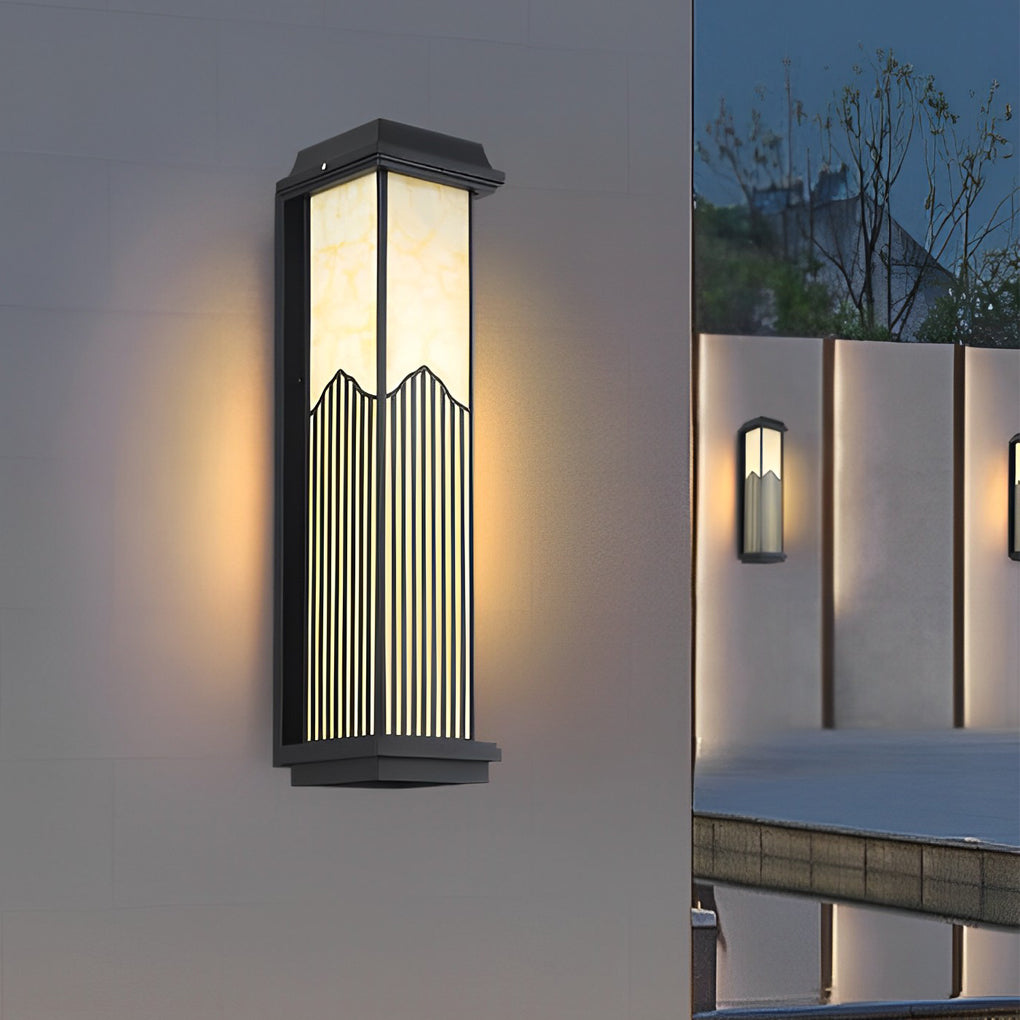 Rectangular Outdoor Sconce Solar-Powered Metal Light