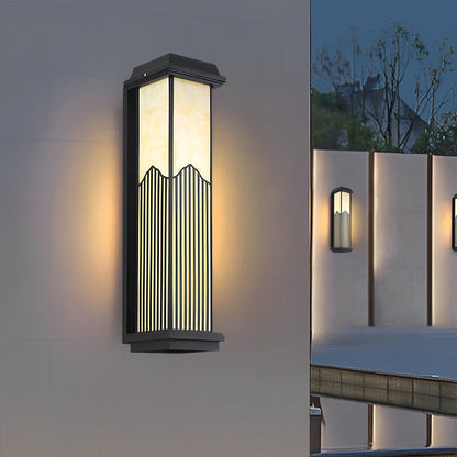 Rectangular Outdoor Sconce Solar-Powered Metal Light