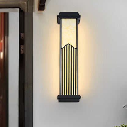 Rectangular Outdoor Sconce Solar-Powered Metal Light
