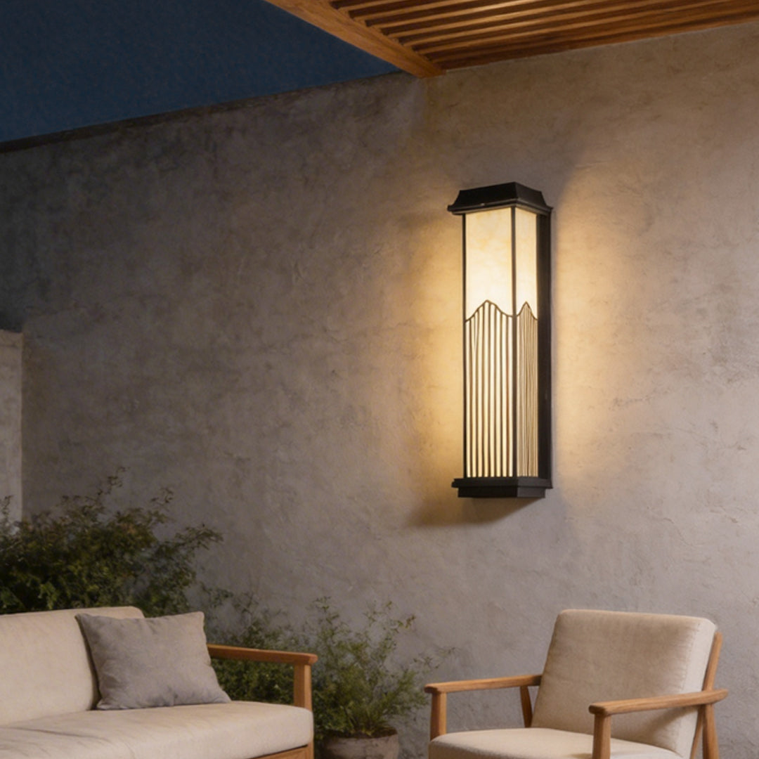 Rectangular Outdoor Sconce Solar-Powered Metal Light