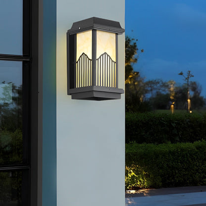 Rectangular Outdoor Sconce Solar-Powered Metal Light