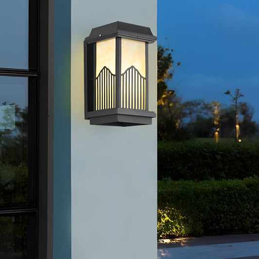 Rectangular Outdoor Sconce Solar-Powered Metal Light