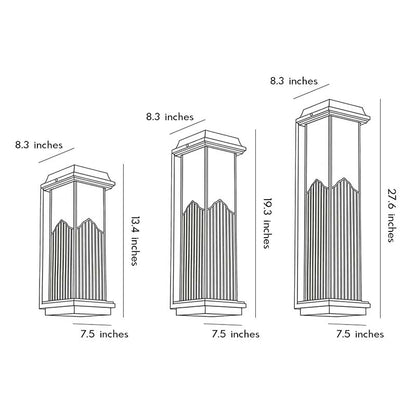 Rectangular Outdoor Sconce Solar-Powered Metal Light