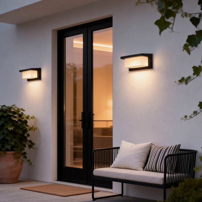 Rectangular Outdoor Wall Lights Waterproof Modern Solar Light