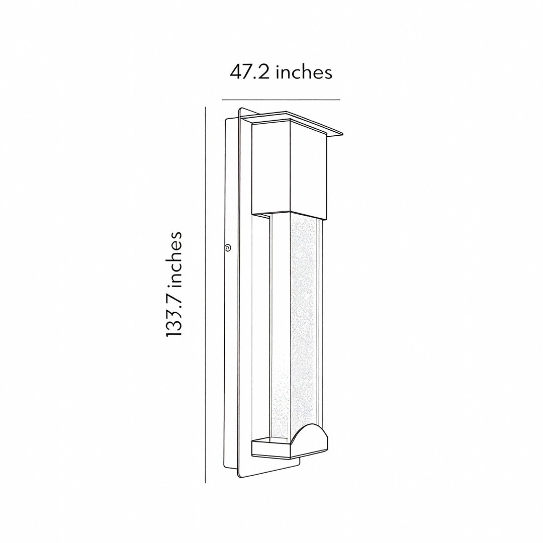 Rectangular Outdoor Wall Lights Minimalist Bubble Glass LED Light