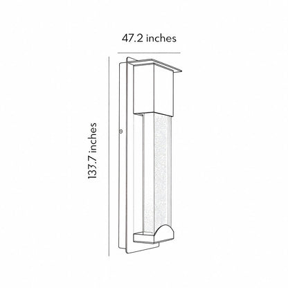 Rectangular Outdoor Wall Lights Minimalist Bubble Glass LED Light