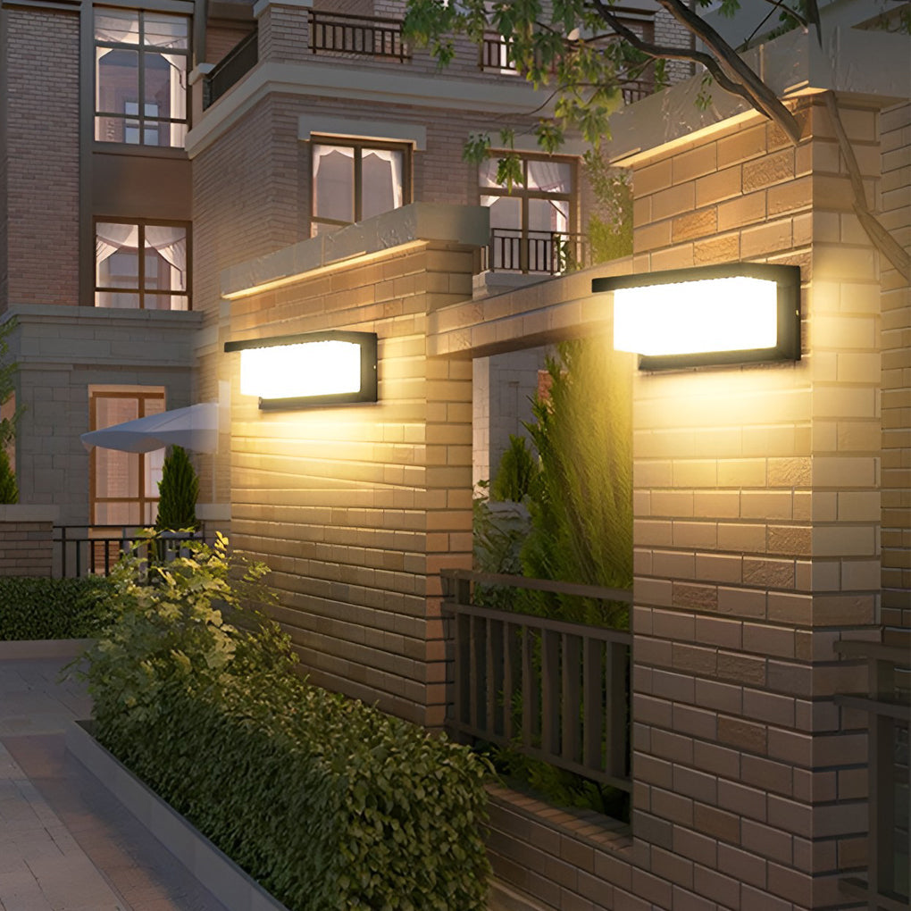 Rectangular Outdoor Wall Lights Waterproof Modern Solar Light