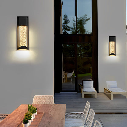 Rectangular Outdoor Wall Lights Minimalist Bubble Glass LED Light