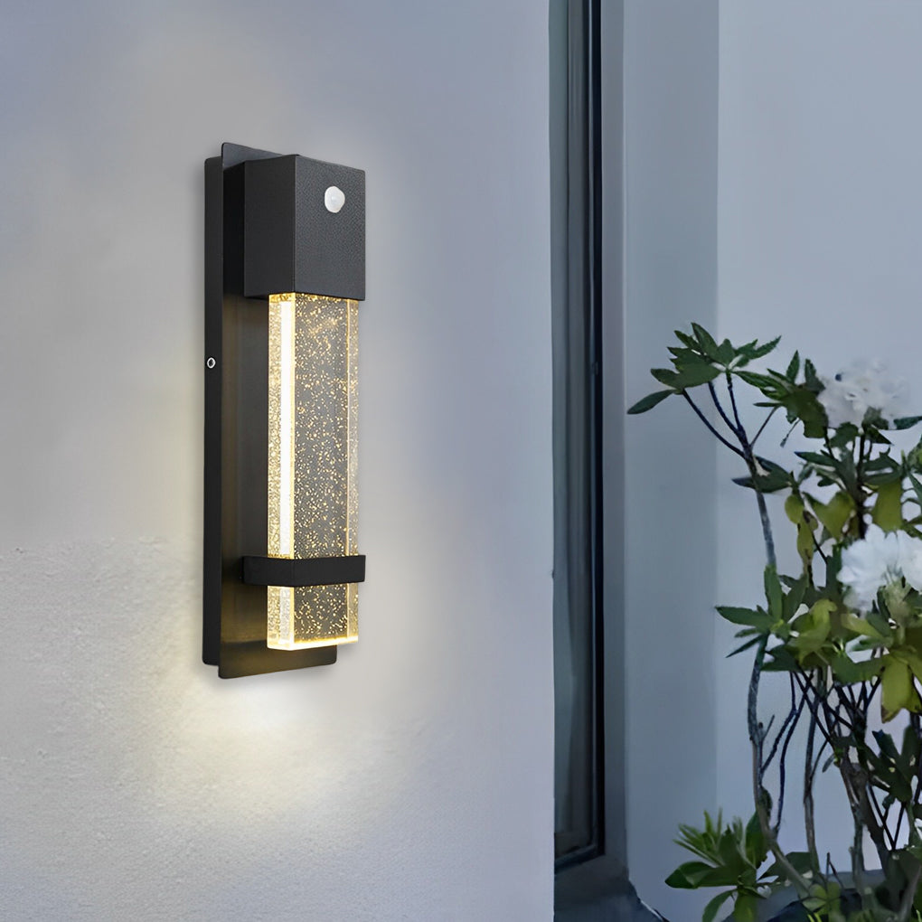 Rectangular Outdoor Wall Lights Minimalist Bubble Glass LED Light