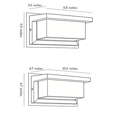 Rectangular Outdoor Wall Lights Waterproof Modern Solar Light