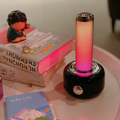 Sleek Metal Ambient Table Lamp with Audio and RGB Lighting - Minimalist Design