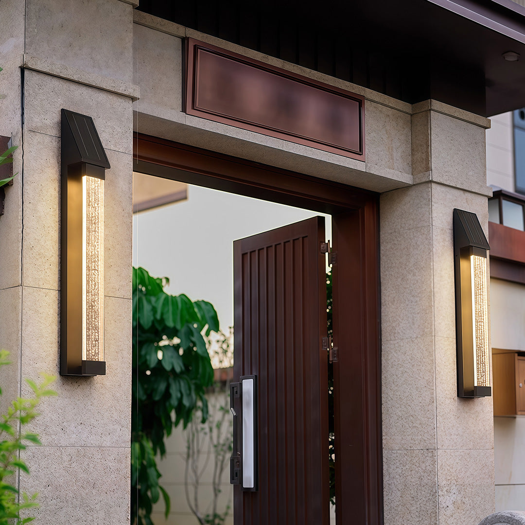 Black Outdoor Lighting Sconce Waterproof Solar Light