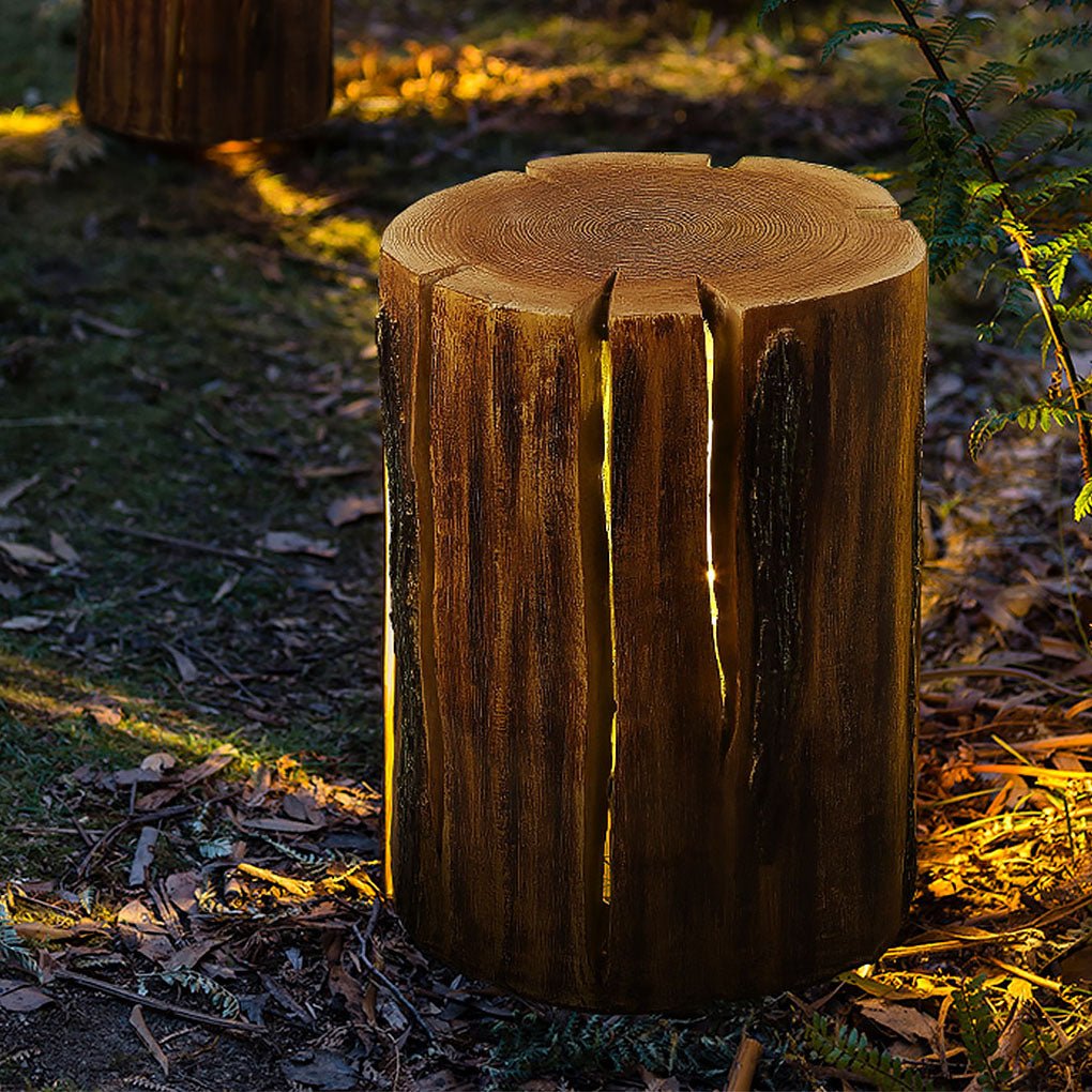 Tree Stump Lamp Resin Outdoor Vintage LED Decorative Garden Light