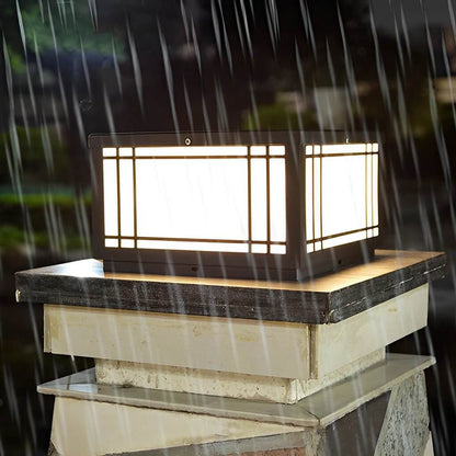 Square Pillar Light Vintage Grille Waterproof LED Light
