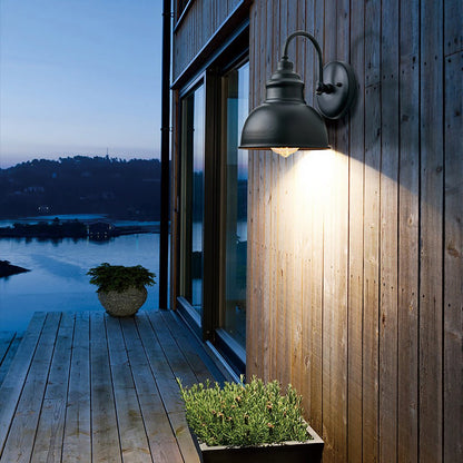 Matte Black Gooseneck Light Industrial Outdoor Light