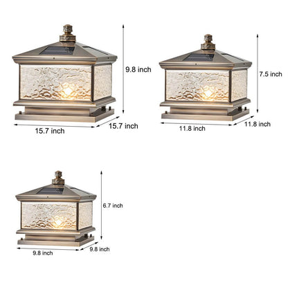 Retro Square Antique Brass Pier Mount Post Light