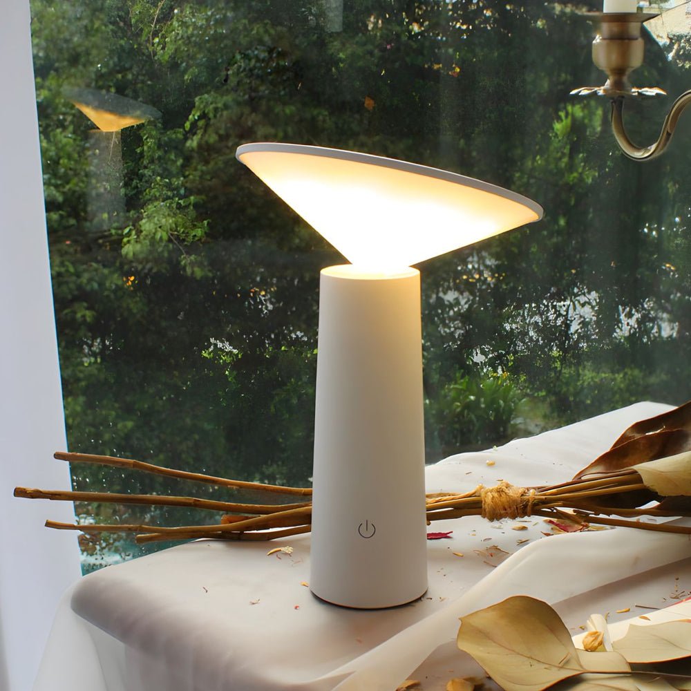 Rotatable LED Torch Downlight Table Lamp – USB-Charging Nordic Desk Light for Bedroom & Office