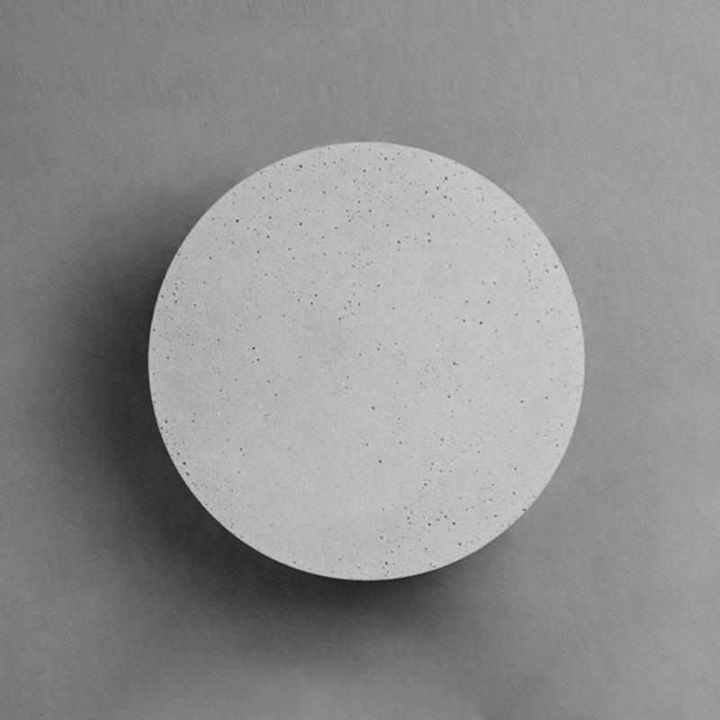 Round Exterior Wall Lights Gray Concrete LED Landscape Lighting