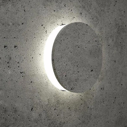 Round Exterior Wall Lights Gray Concrete LED Landscape Lighting