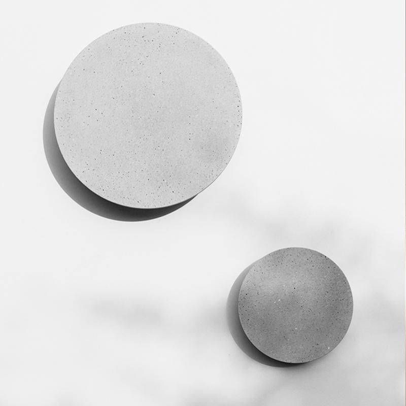 Round Exterior Wall Lights Gray Concrete LED Landscape Lighting