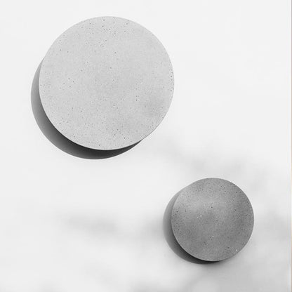 Round Exterior Wall Lights Gray Concrete LED Landscape Lighting