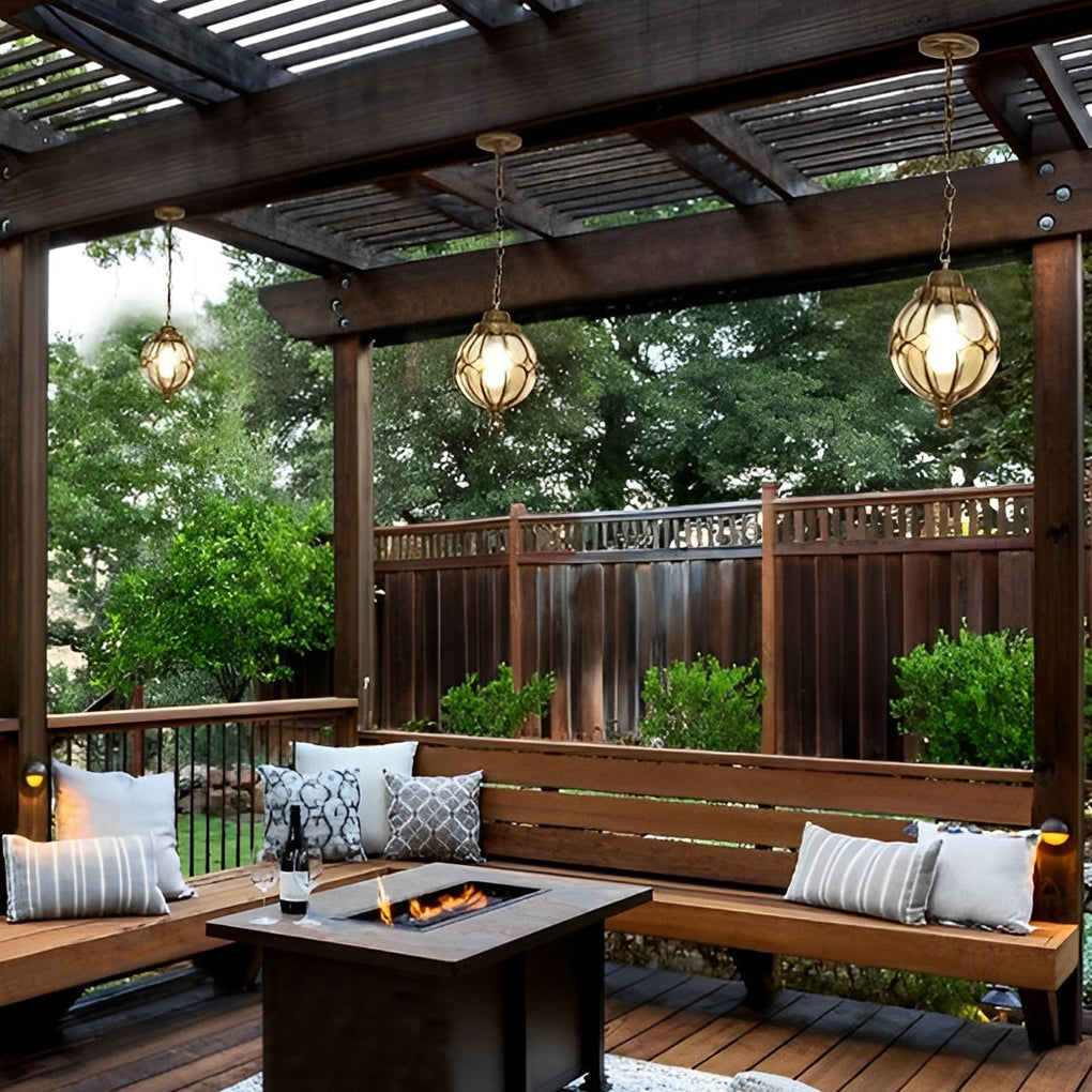 Round Outdoor Hanging Lights Aluminum Waterproof Outdoor Light